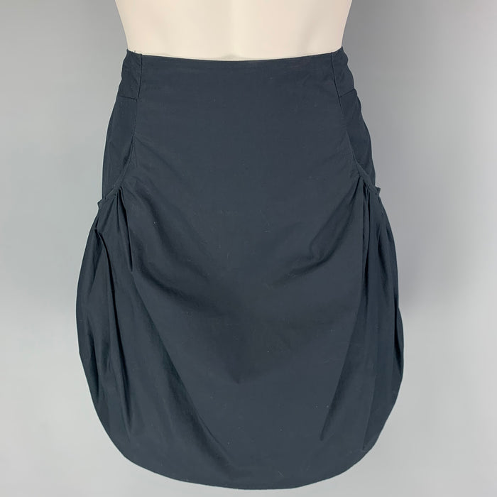 MARNI Size 4 Navy Cotton Pleated Joyce Skirt