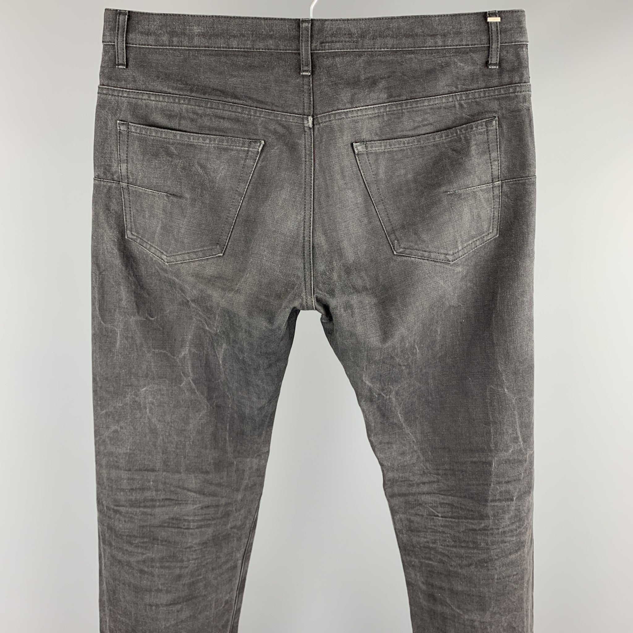 DIOR HOMME Size 32 Black Wash Denim Button Fly Jeans – Sui Generis