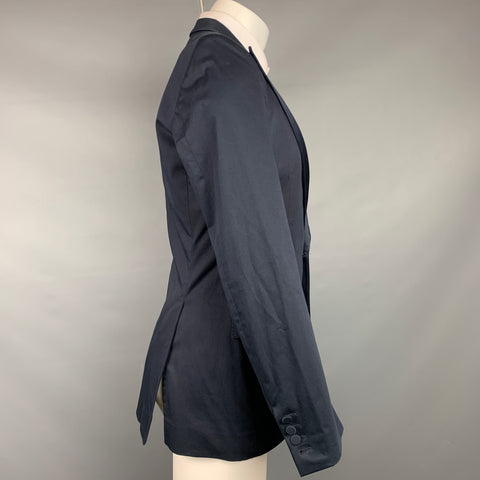 BURBERRY Tuxedo Size 36 Navy Cotton Peak Lapel Sport Coat