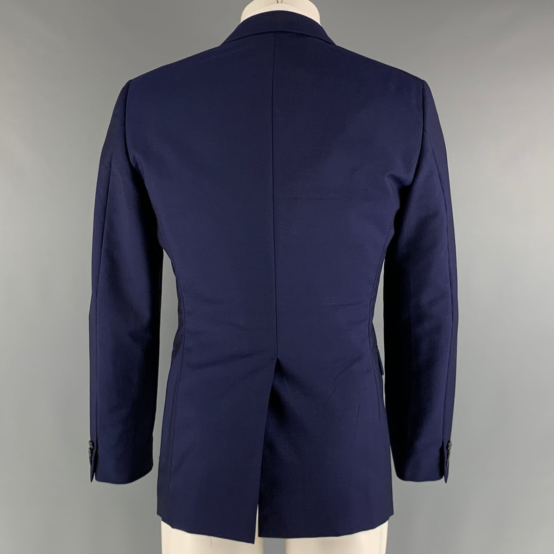 JIL SANDER Size 38 Royal Blue Solid Wool Mohair Notch Lapel Sport Coat
