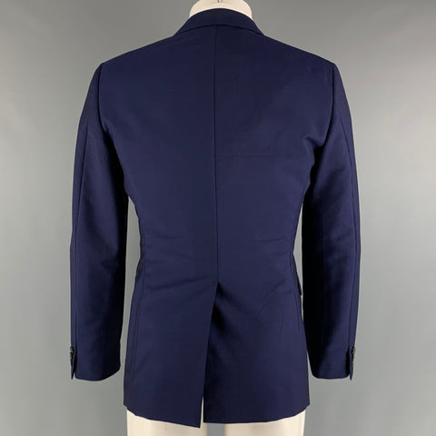 MARC JACOBS  Size 40 Navy Gold Solid Ramie Cotton Notch Lapel Sport Coat