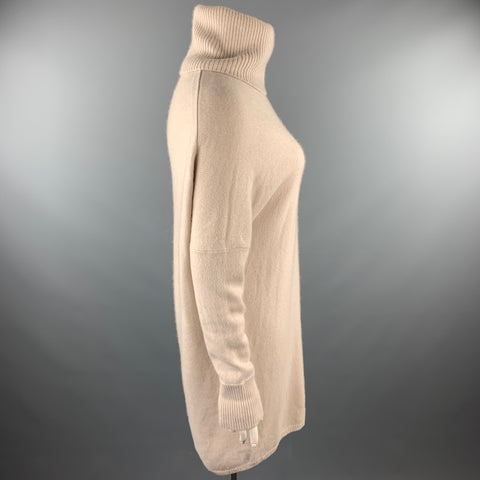 TSE Size L Nude Knitted Cashmere Turtleneck Sweater Dress