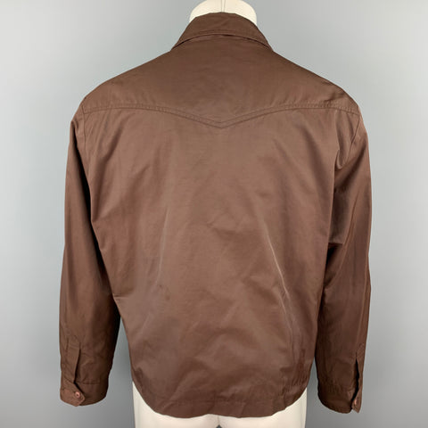 JOHN BARTLETT Size L Brown Cotton / Nylon Zip Up Jacket