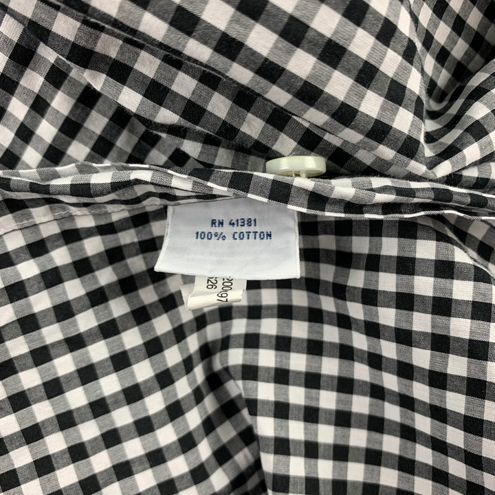 POLO par RALPH LAUREN Taille S Chemise à manches longues boutonnée en coton à carreaux noir et blanc