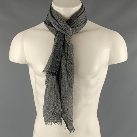 JOHN VARVATOS Black White Viscose Modal Scarf