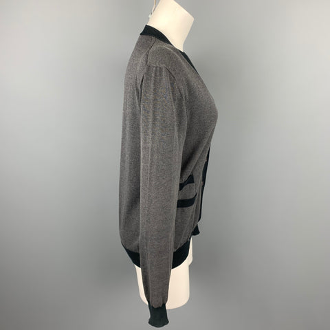 MARNI Cárdigan de algodón bicolor de jersey gris talla 6