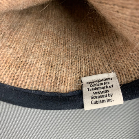 VISVIM Guantes de cachemira de ante a cuadros color topo azul marino