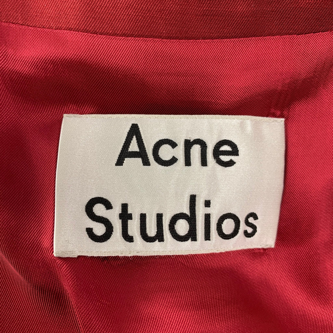 ACNE STUDIOS Size 0 Burgundy Viscose Blend Jacket Blazer