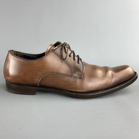 DOLCE &amp; GABBANA Taille 8 Chaussures à lacets en cuir cognac à bout pointu