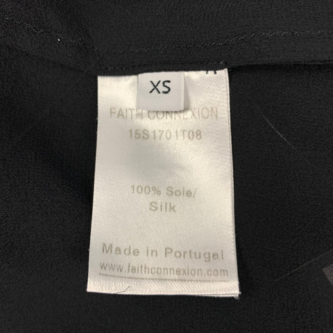 FAITH CONNEXION Size XS Black Silk See Through Dress Top
