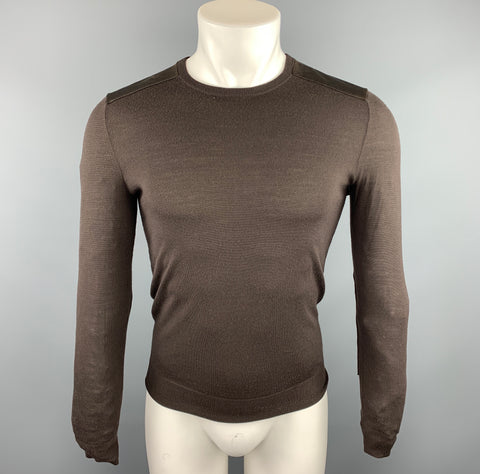 RALPH LAUREN Size XS Brown Merino Wool Crew-Neck Pullover