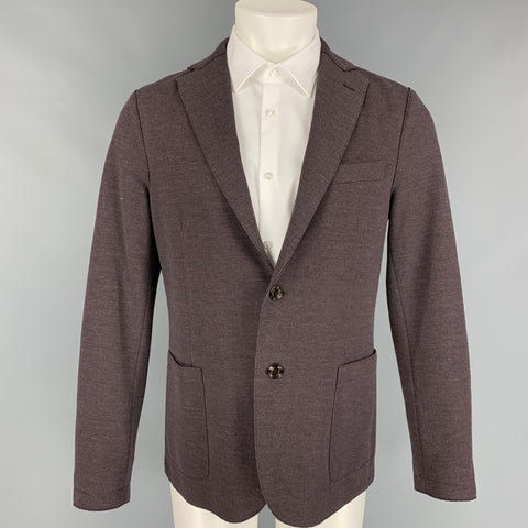 ELEVENTY Size 40 Eggplant Cotton Blend Notch Lapel Sport Coat