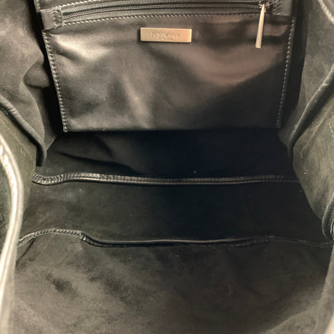 YVES SAINT LAURENT Black Suede Leather Satchel Shoulder Bag