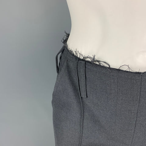 ROKH Taille S Pantalon habillé en sergé gris à bords bruts