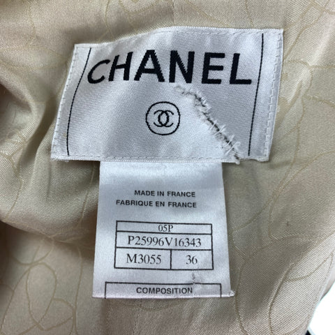 CHANEL 2005 Size 4 Pink Light Green Pink Boucle Cotton Blend Houndstooth Coat