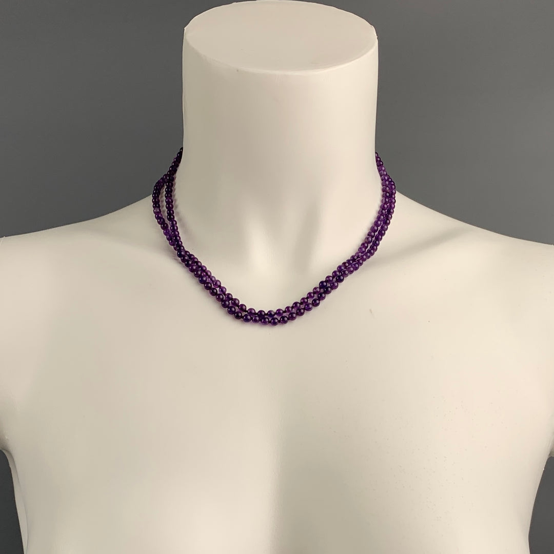 VINTAGE Purple Amethyst Beads Necklace