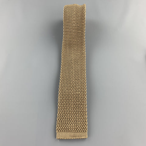BUDD Light Taupe Silk Textured Knit Tie