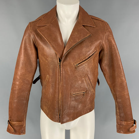 POLO by RALPH LAUREN Size S Tan Distressed Leather Jacket