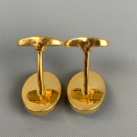 PAUL SMITH Gold Grey Skull Cuff Links
