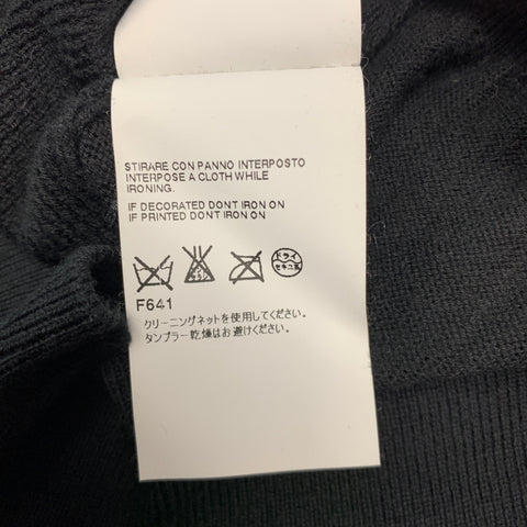 MAISON MARGIELA Size M Black Textured Cotton V-Neck Cardigan