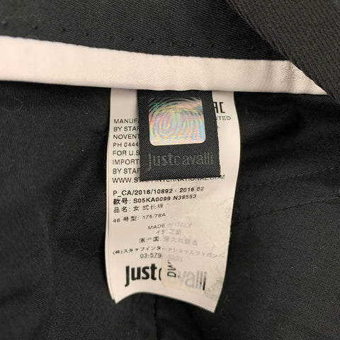 JUST CAVALLI Size 32 Black & White Wool Zip Fly Dress Pants