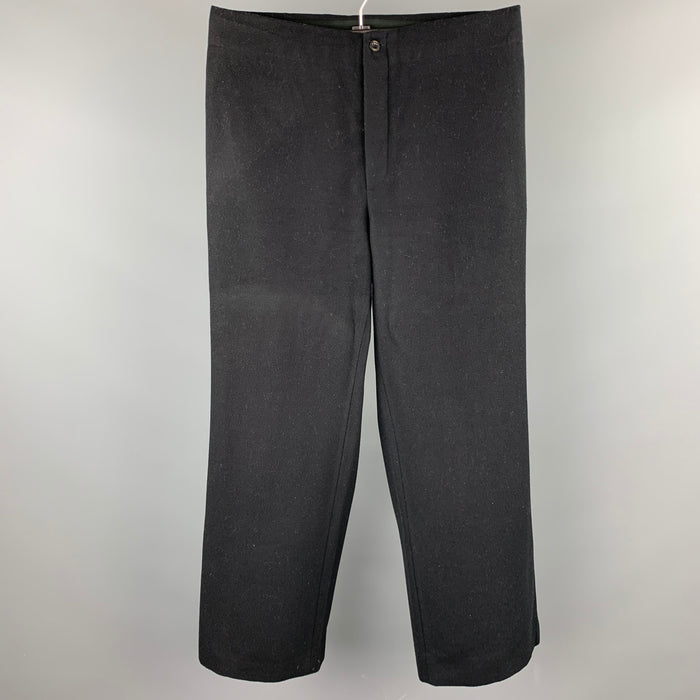 GUCCI Size 34 Black Wool Blend Button Fly Straight Leg Dress Pants