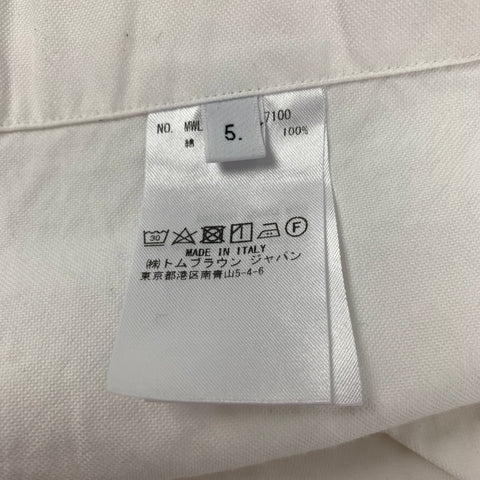 THOM BROWNE Taille XL Chemise à manches longues boutonnée en coton blanc