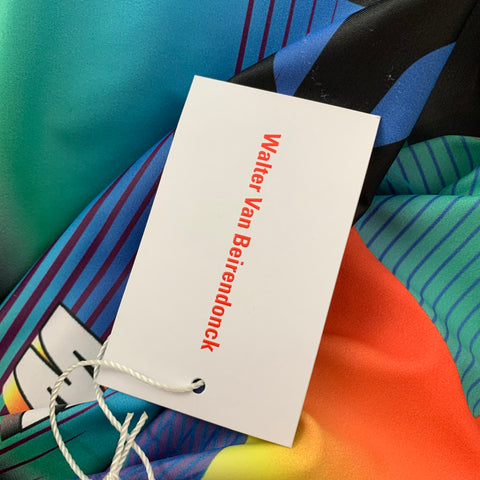 WALTER VAN BEIRENDONCK FW17 Size M Multicolor Graphic Nylon Jersey Bike Top