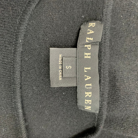 RALPH LAUREN Black Label Taille S Pull à paillettes en cachemire tricoté noir