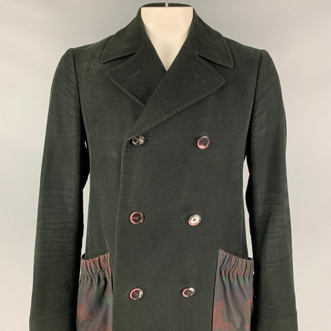 ETRO Taille 38 Manteau croisé noir avec poches élastiques
