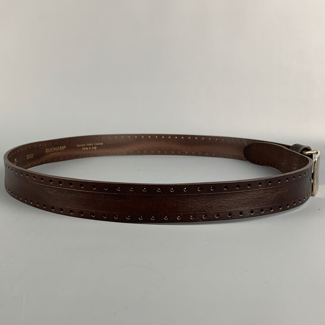 DUCHAMP Size 38 Brown Perforated Leather Belt