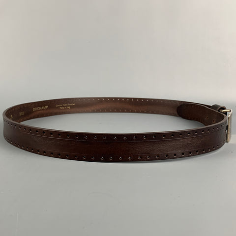 DUCHAMP Size 38 Brown Perforated Leather Belt