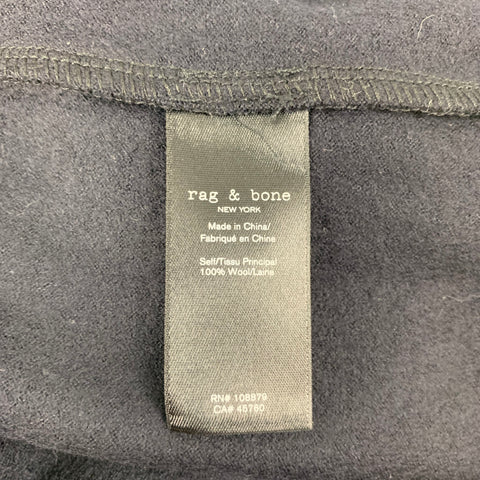 RAG & BONE Size L Black Wool Buttoned Long Sleeve Shirt