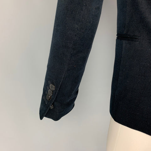 THE KOOPLES Size 34 Navy Corduroy Cotton Sport Coat