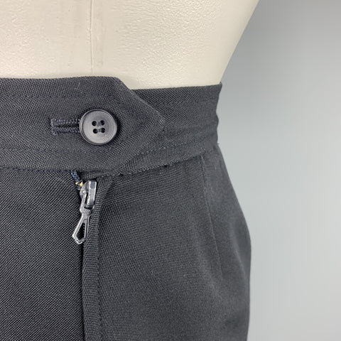 Vintage YVES SAINT LAURENT Rive Gauche Size 6 Navy Wool Pencil Skirt