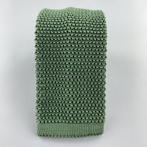 PAUL STUART Muted Forest Green Silk Textured Knit Tie