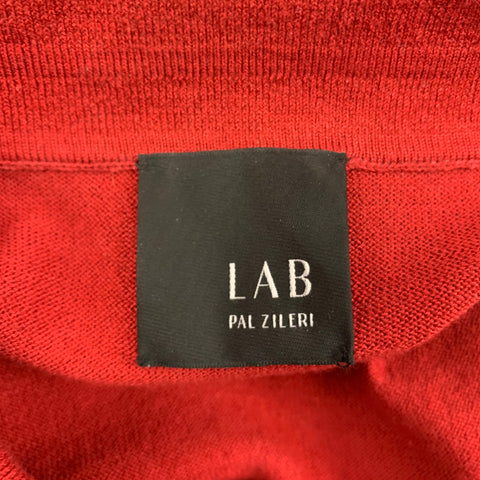 LAB by PAL ZILERI Size M Red Cotton Short Sleeve Polo