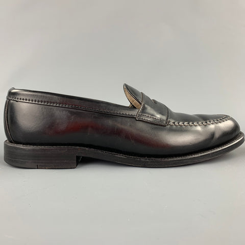 ALDEN Size 10 Black Horween Leather 987 Penny Loafers