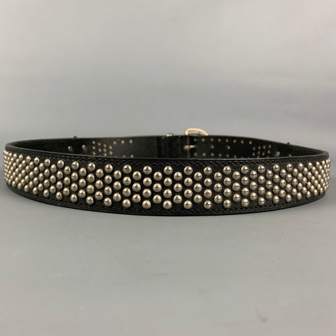Vintage VERSUS by GIANNI VERSACE Size 38 Black Studded Leather Belt