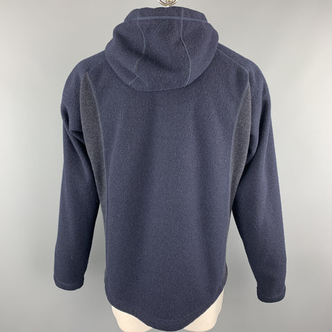 KJUS Size XXL Navy & Charcoal Polyester Blend Hooded Zip Up Jacket