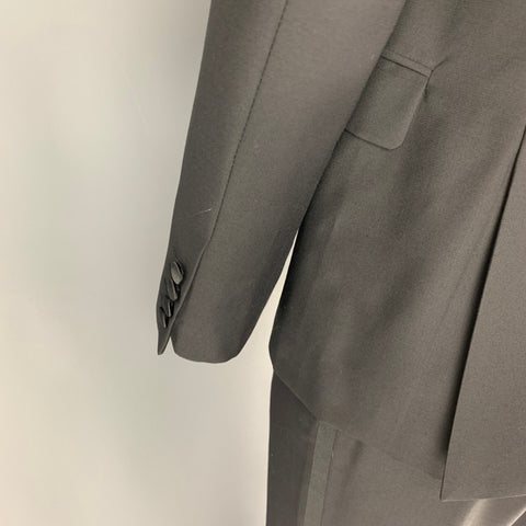 CALVIN KLEIN COLLECTION Size 40 Black Wool Tuxedo Suit