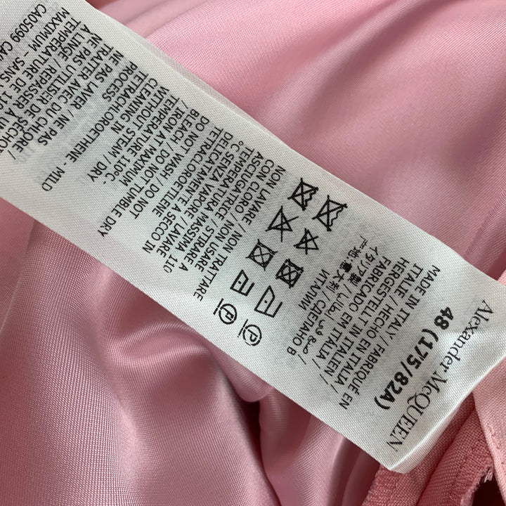 ALEXANDER MCQUEEN Size 38 Pink Wool Mohair Notch Lapel Suit