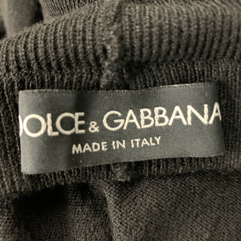 DOLCE &amp; GABBANA Talla 4 Jersey liso de poliéster y lana virgen negro