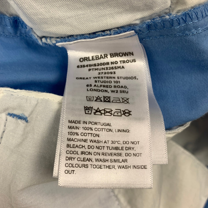 ORLEBAR BROWN x 007 Size 30 Blue Cotton Side Tabs Casual Pants