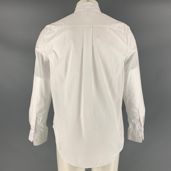 WARDROBE.NYC Size S White Solid Cotton Button Up Long Sleeve Shirt
