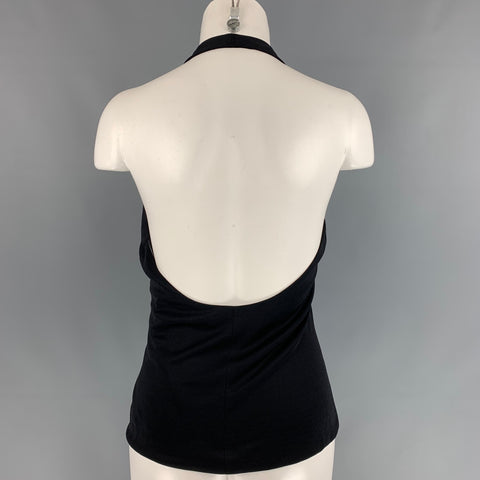 RALPH LAUREN Purple Label Size 12 Black Viscose / Silk Dress Top