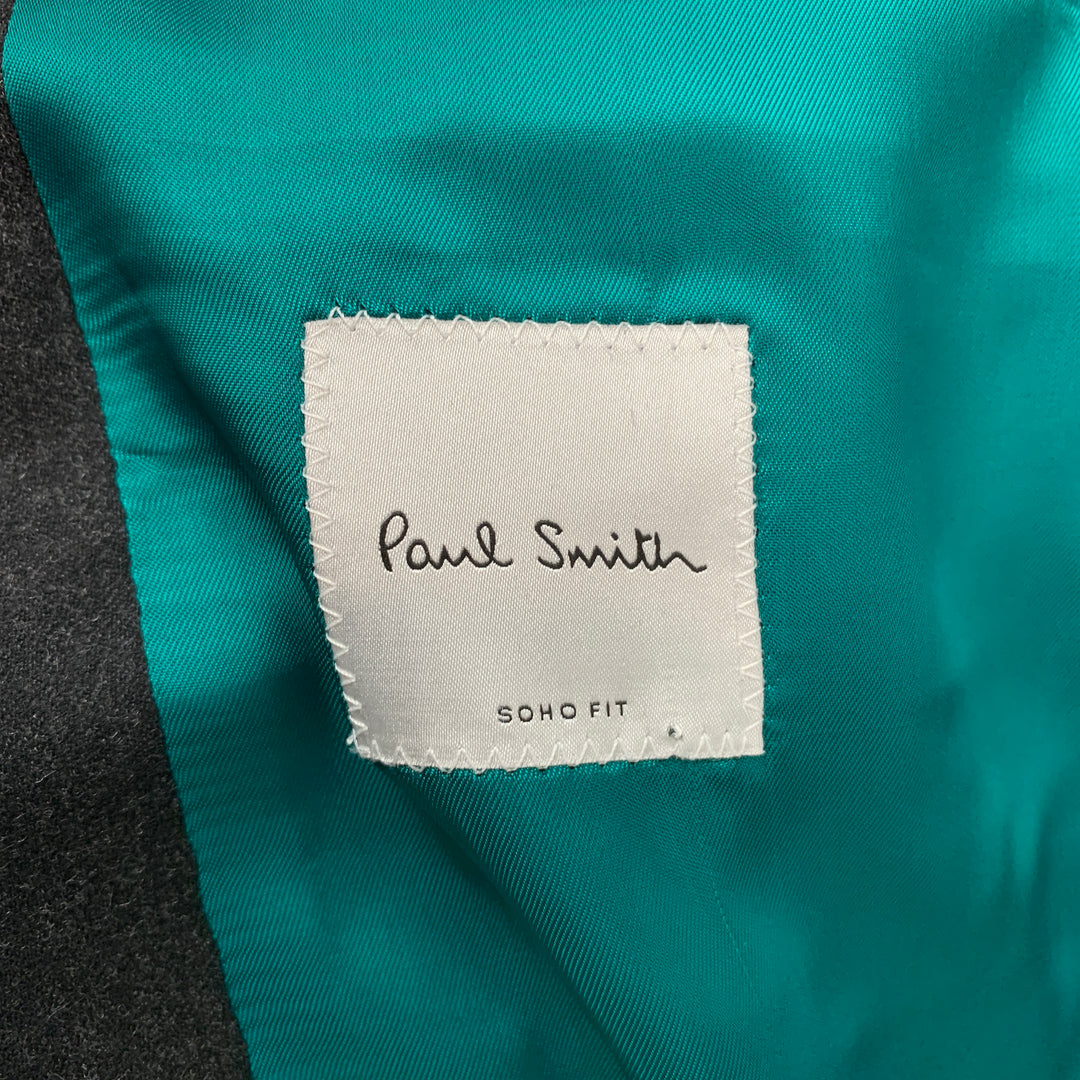 PAUL SMITH Soho Fit Taille 40 Manteau de sport en laine de charbon de bois / cachemire à revers cranté