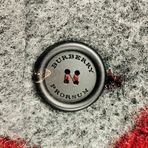 BURBERRY PRORSUM FW14 Size 46 Burgundy Grey Floral Wool Coat