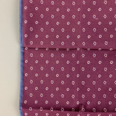 BRUNELLO CUCINELLI Eggplant Navy Floral Cotton Pocket Square