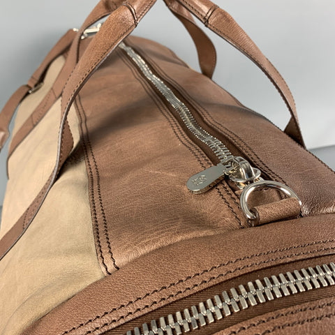 BRUNELLO CUCINELLI Bolsos de viaje de cuero marrón topo